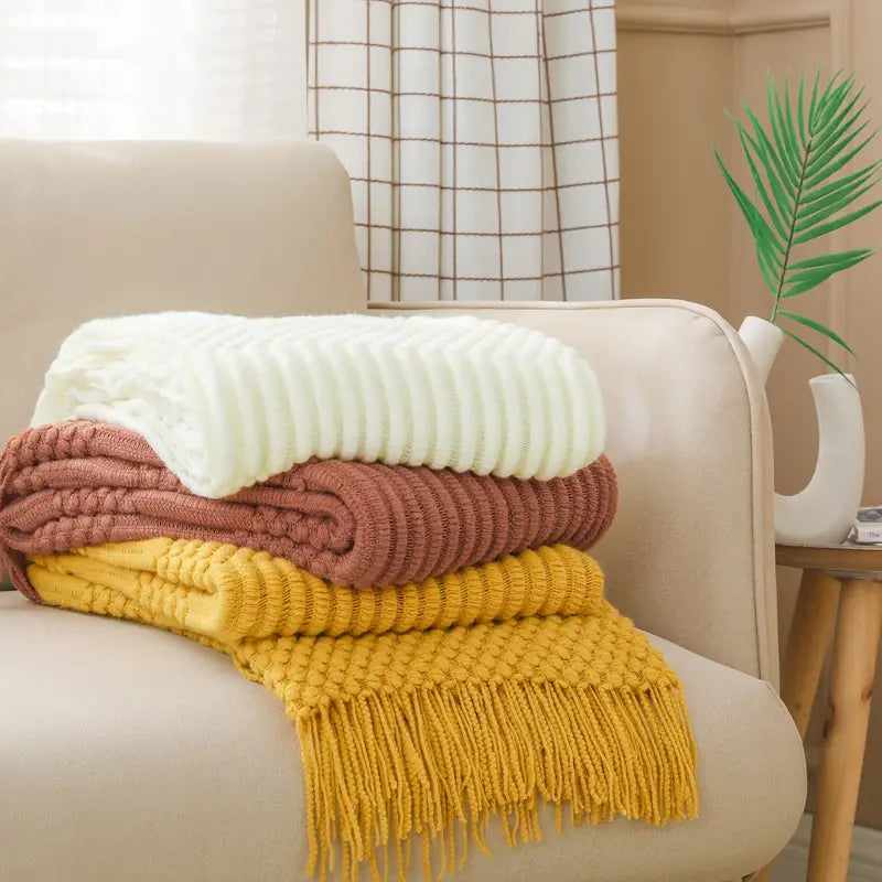 Cozy Cloud Knit Throw Blanket